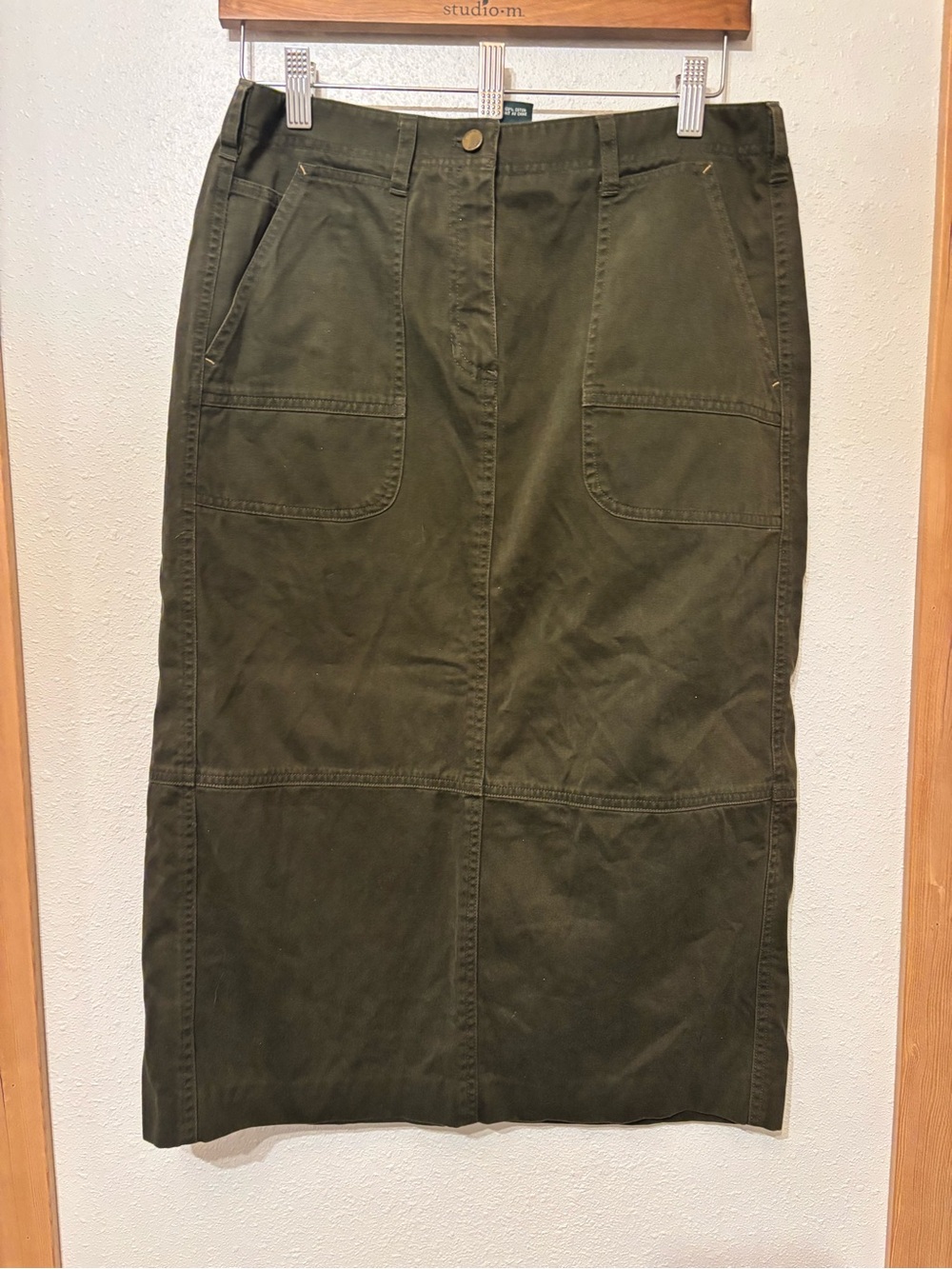 Vintage Y2K Lauren Ralph Lauren Olive Green Utility Maxi Skirt 8P
0122S